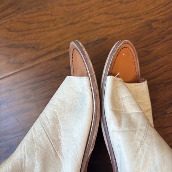 Free People Mont Blanc Distressed Leather Sandals Cream Boho Sz 41 11 - Picture 8 of 11